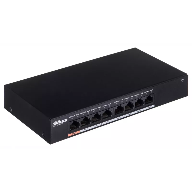 Dahua Technology PFS3008-8GT-96 przełącznik sieciowy Niezarządzalny L2 Gigabit Ethernet (10/100/1000) Power over Ethernet (PoE) Czarny