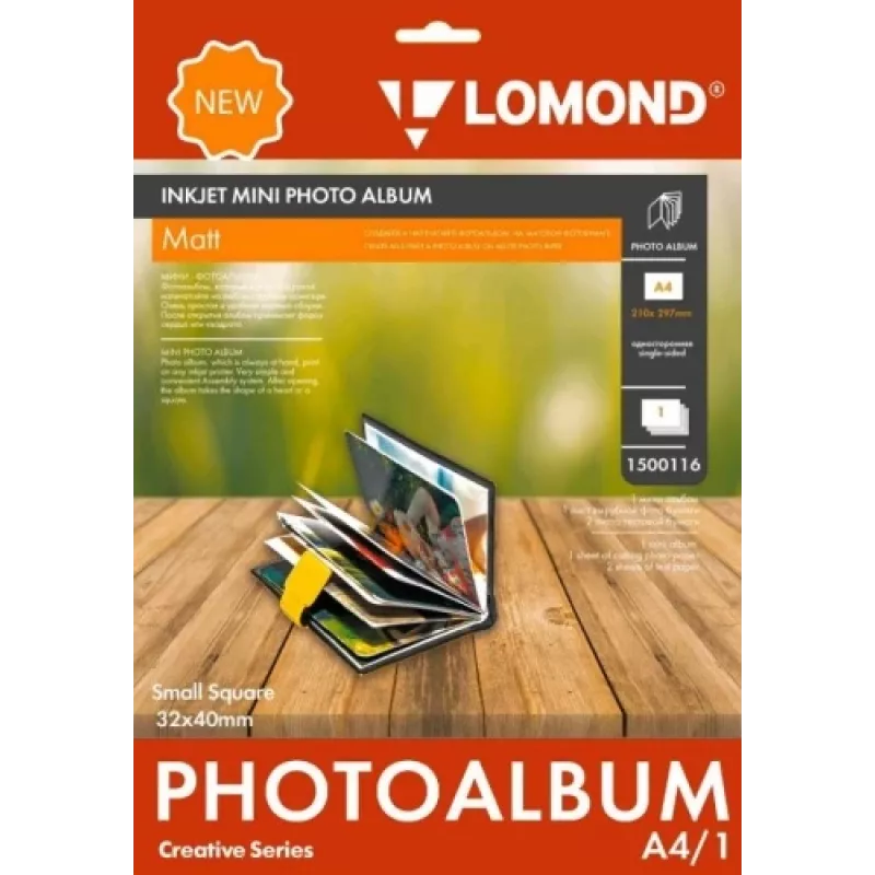 Album fotograficzny Lomond Mini Album 1500116 małe kwadratowe matowe strony 32×40 mm
