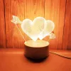 Lampka nocna Extralink HOME z iluzją optyczną 3D 'Pierced Hearts', lampka nocna USB