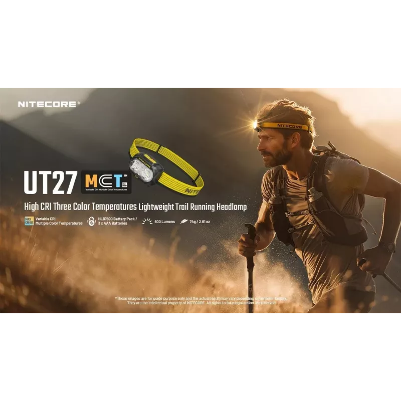 Nitecore UT27 MCT Czarny, Żółty Latarka czołowa LED