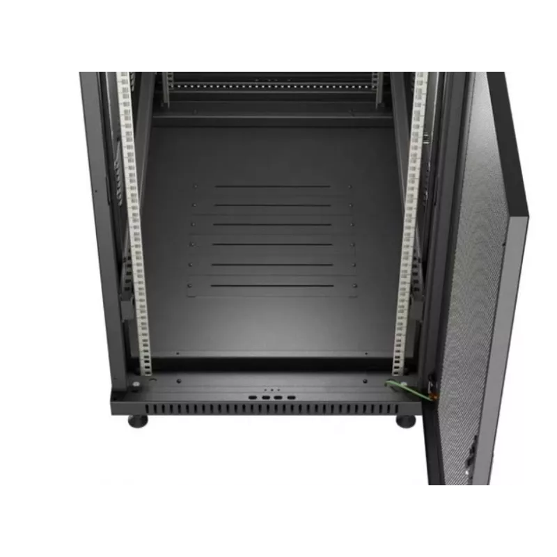 19-calowa szafa rack LANBERG FF01-6022-23B, 22U, 600×1000 mm, czarna, drzwi perforowane