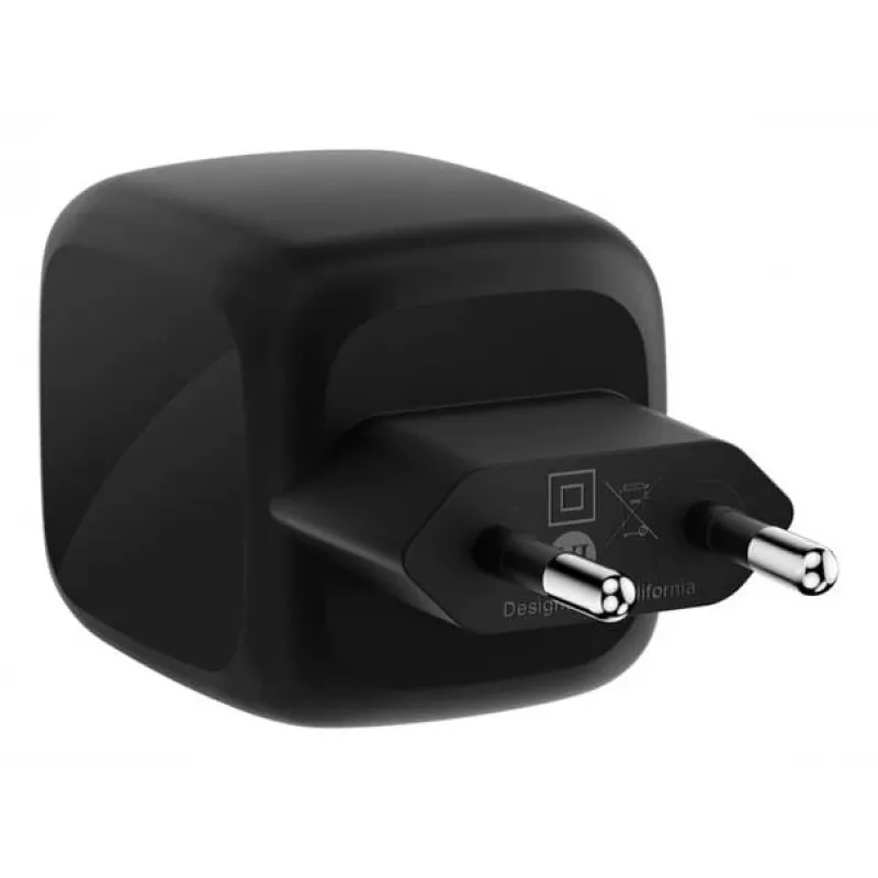 Szybka ładowarka sieciowa Belkin WCH020kqBK, 2× USB-C, uniwersalna kompatybilność, zabezpieczenia zasilania, czarna
