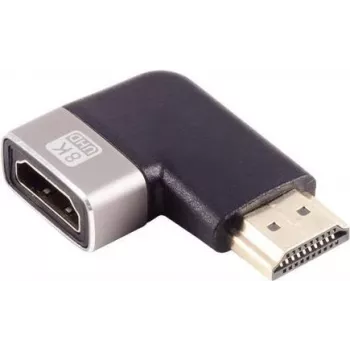 Adapter HDMI-A ShiverPeaks 10-01052 90° w lewo, metalowa obudowa, obsługa do 8K