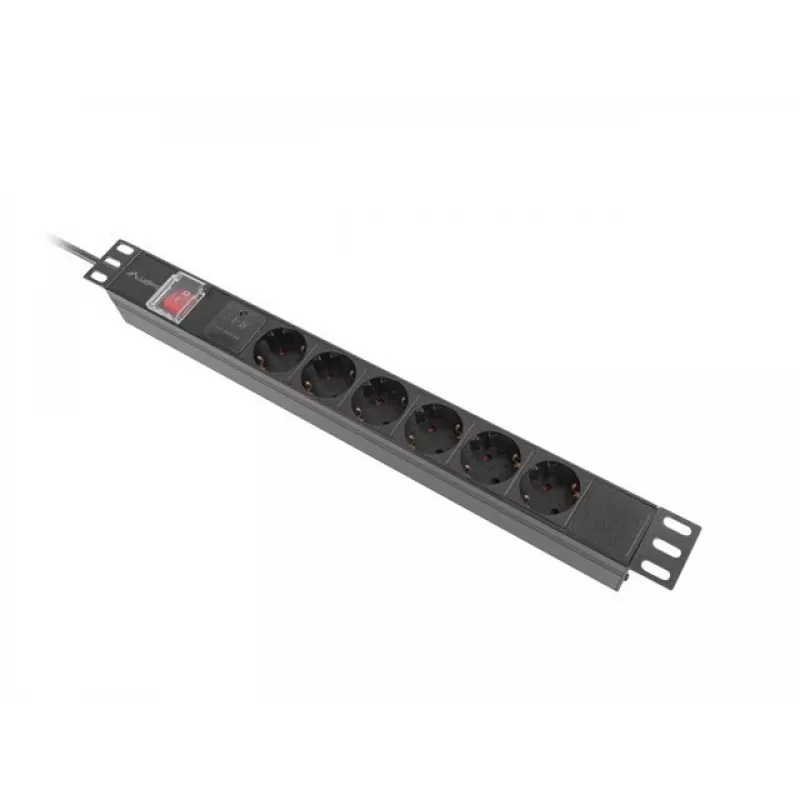 Lanberg PDU-05F-0200-BK listwa zasilająca (PDU) 5 gniazd AC 1U Czarna