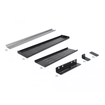 Delock DIN-Schienenmontagekit - Rack montierbar - Schwarz - 4U - 48.3 cm (19")