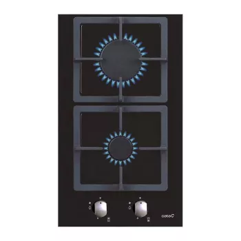 Wbudowana płyta gazowa CATA SCI 3002 BK, 30 cm, 2 strefy, sterowanie pokrętłami, czarne szkło