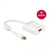 DeLock Mini DisplayPort 1.2 > HDMI (ST-BU) Adapter 4K Biały