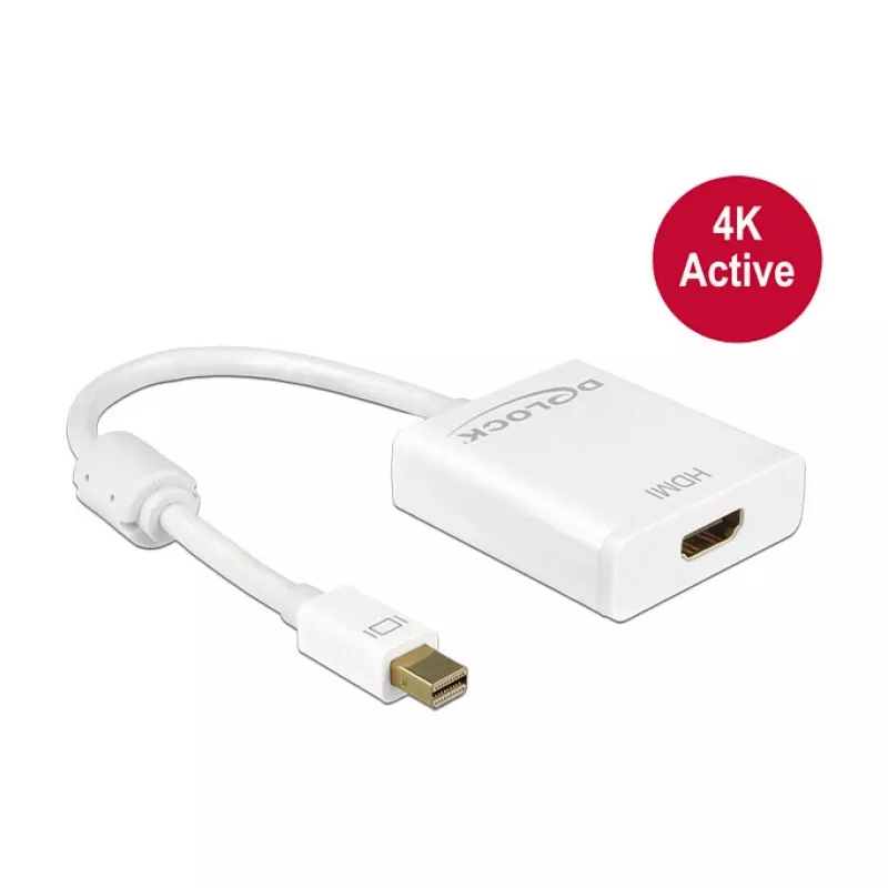 DeLock Mini DisplayPort 1.2 > HDMI (ST-BU) Adapter 4K Biały