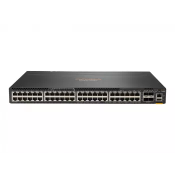 HPE - Aruba 6300M - Switch - L3 - zarządzany - 48 x 10/100/1000 (1 PoE+) + 4 x 1 Gigabit / 10 Gigabit / 25 Gigabit / 50 Gigabit SFP56 (Uplink / Stacking) Front i Side do Tylu