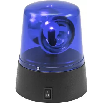 Mini niebieska lampa policyjna LED EUROLITE 50603660 — ładowana przez USB, zasilana bateryjnie, kompaktowy sygnalizator ostrzegawczy