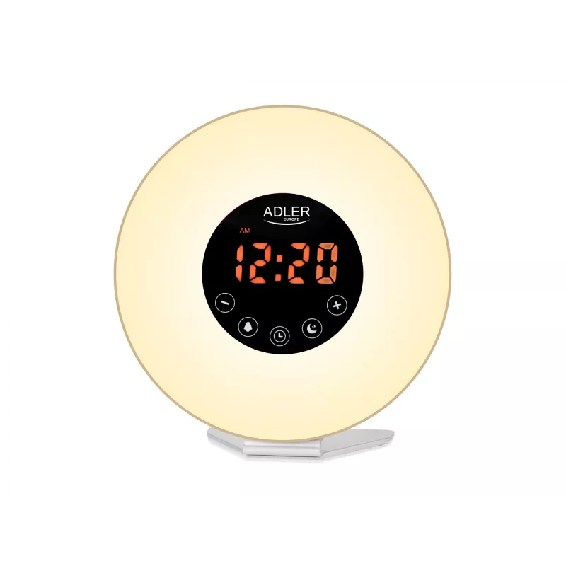 Budzik Wake‑Up Light Adler AD1916 z symulacją wschodu słońca i radiem FM