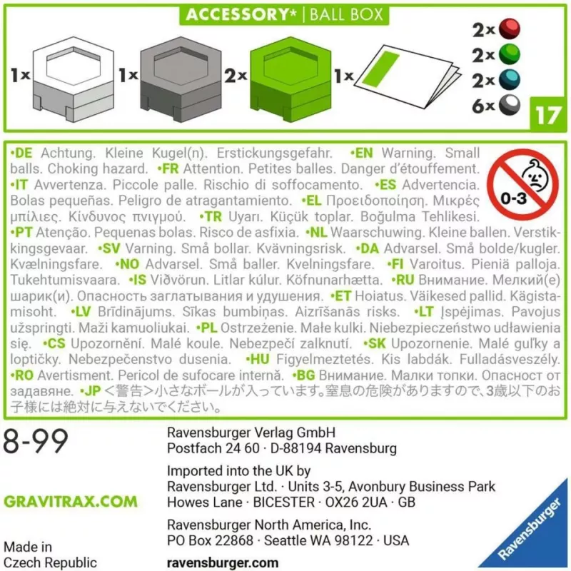 Zabawka akcesoryjna Ravensburger GraviTrax Ball Box wielokolorowa