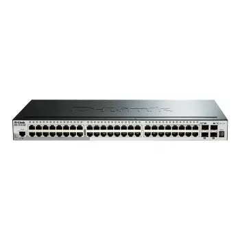 D-Link 52-portowy Gigabitowy przełącznik Smart Managed z możliwością układania w stos, w tym 4 x 10G SFP+