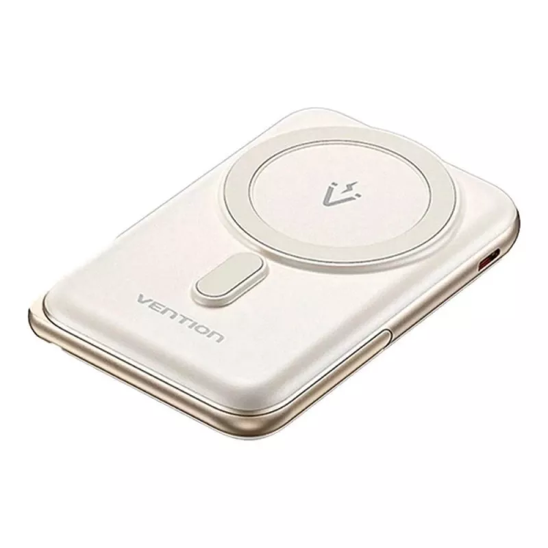 Powerbank Vention 10000mAh Magnetyczny Bezprzewodowy 20W — 10000 mAh, prąd wyjściowy 3 A, USB-C, biały