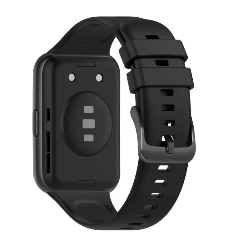 Silikonowy pasek FIXED do Huawei Watch Fit 2 — Czarny, zamienny miękki elastyczny pasek
