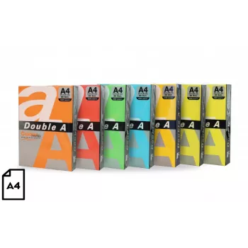 Papier kolorowy Double A, 80g, A4, 100 arkuszy, Rainbow 5, 5 kolorów