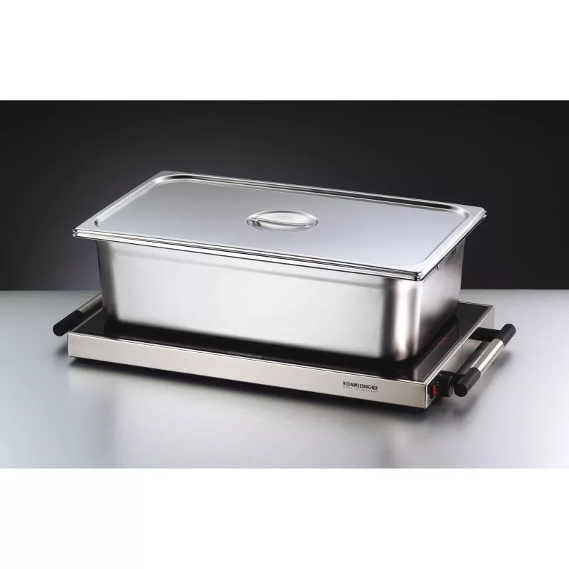 Podgrzewacz do potraw Rommelsbacher WPR 305/E — 300 W, 230 V, stal nierdzewna, obudowa szklana, 640×345×50 mm