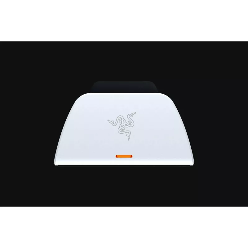 Stacja ładująca Razer RC21-01900100-R3U1 do kontrolerów PlayStation 5 — biała, ładuje jeden kontroler, zawiera kabel USB-C do USB-A