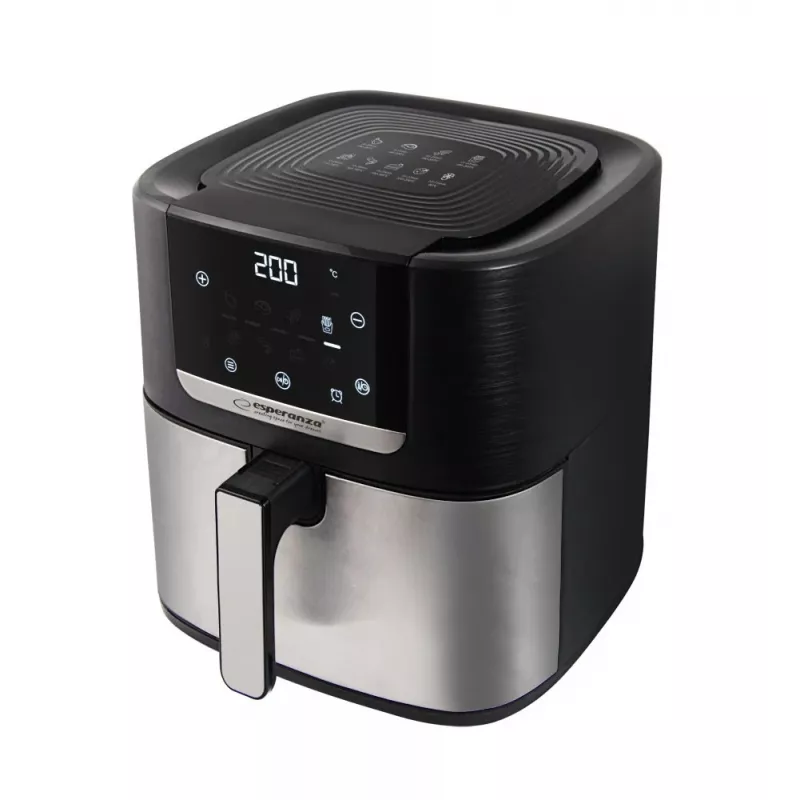 Frytkownica beztłuszczowa ESPERANZA EKA004 — 8 l, 1700 W, 8 programów, sterowanie dotykowe, stal nierdzewna