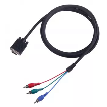 Kabel VGA do 3×RCA SBOX VGA-1022 M/M 2 m, męski VGA do trzech RCA composite, długość 2 metry