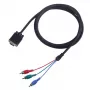 Kabel VGA do 3×RCA SBOX VGA-1022 M/M 2 m, męski VGA do trzech RCA composite, długość 2 metry