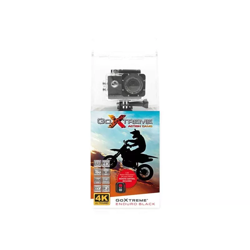 Easypix GoXtreme Enduro Czarny - Kamera sportowa - montowalna - 4K / 30 fps - 8.0 MPix - Wi-Fi - wodoodporna do 30 m - Czarny