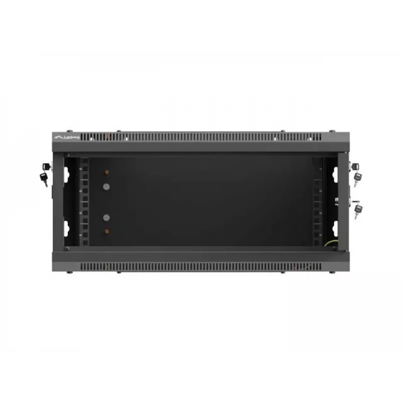 Wall-mount 19 inch rack cabinet LANBERG 4U 600x450 mm Czarny with metal door