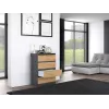 Komoda Top e Shop M4 ANTRACYT/ARTISAN — 4 szuflady, wykończenie antracyt i dąb, 700×400×970 mm, płyta wiórowa