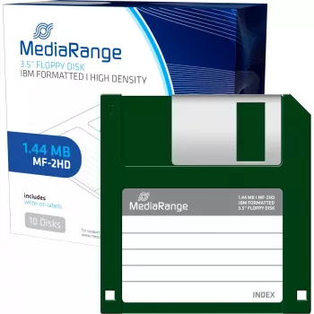 Dyskietka MediaRange MR200 3,5 cala 1,44 MB opakowanie 10 szt., czerwona i żółta