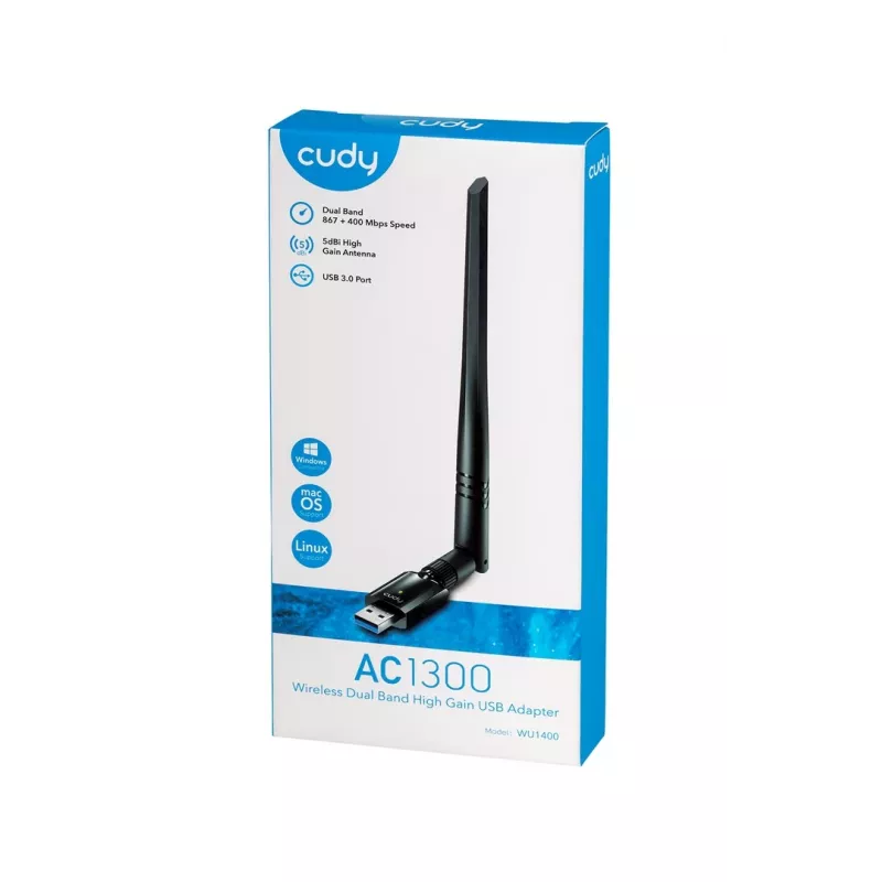 Karta sieciowa Cudy WU1400 WLAN 867 Mbit/s USB Dual-band Wi-Fi 5