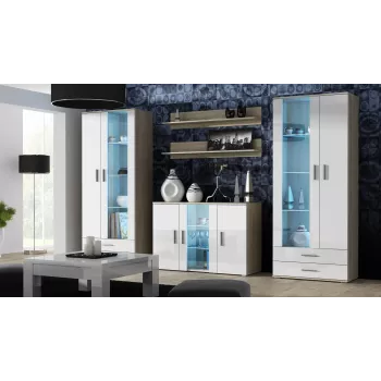 Cama Komoda 120 cm SOHO S7 dąb dąb sonoma/biały połysk