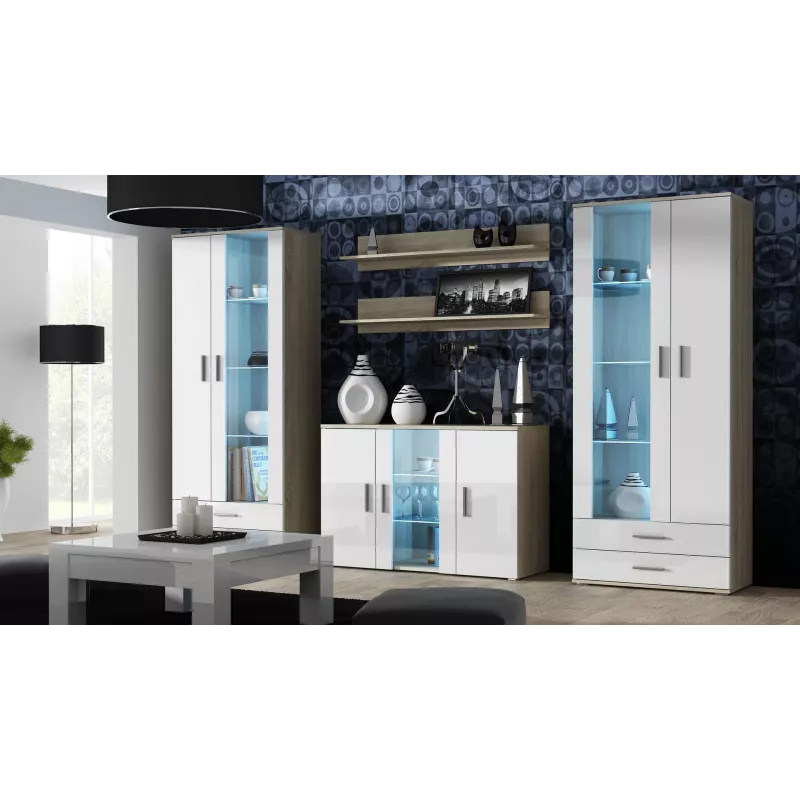 Cama Komoda 120 cm SOHO S7 dąb dąb sonoma/biały połysk