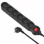 Listwa zasilająca MACLEAN MCE225 — kabel 1,5 m, 6 gniazd AC typu F, wewnętrzna, czarna