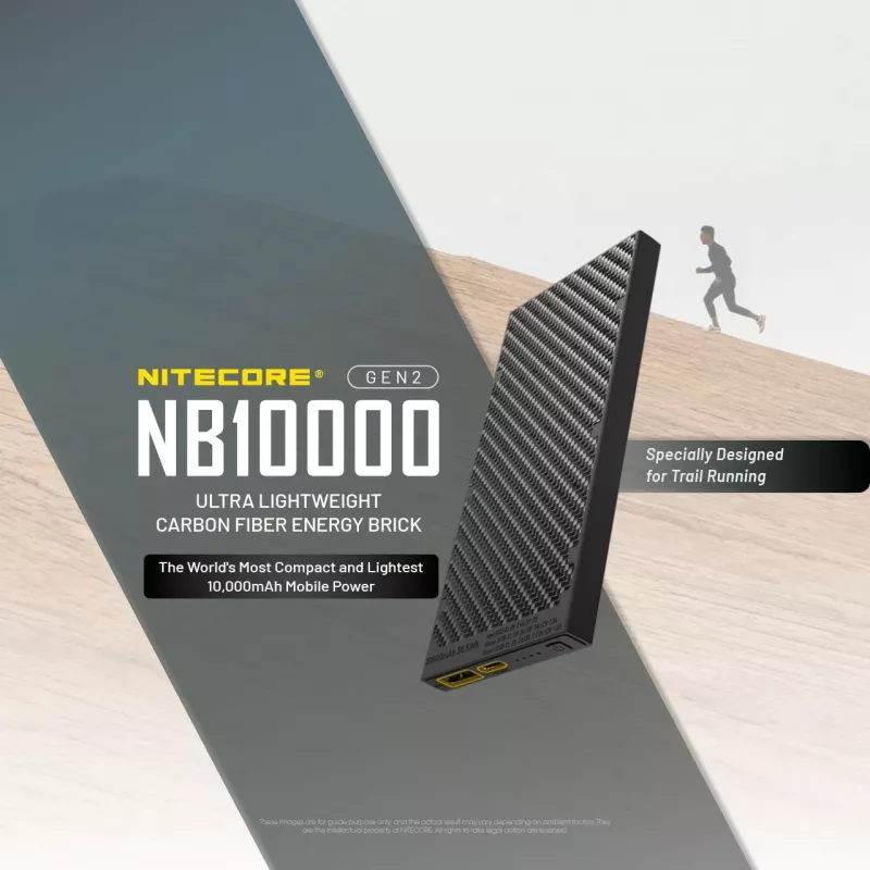 Przenośny Power Bank Nitecore NB10000 — 10000 mAh, USB-A + USB-C, łączna moc wyjściowa 38 W, szary