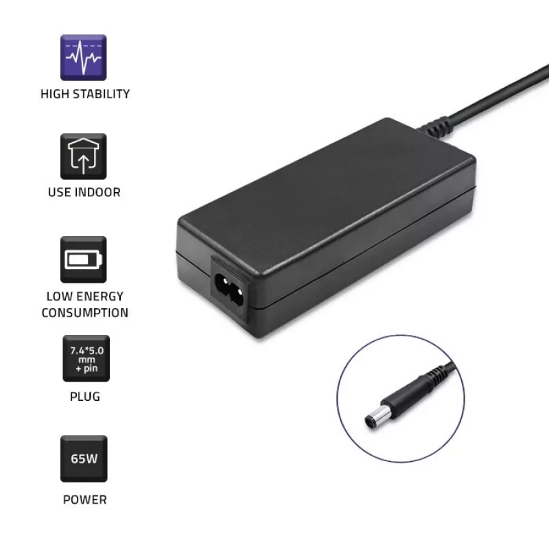 Qoltec 51519 (7.4x5.0mm + pin) 65 W 3,34 A 19,5 V Zasilacz AC do notebooków Dell