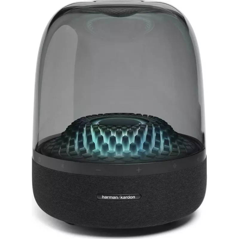 Przenośny głośnik bezprzewodowy Harman/Kardon Aura Studio 4 — 100 W, 3 przetworniki, 45–20000 Hz, Czarny/Przezroczysty