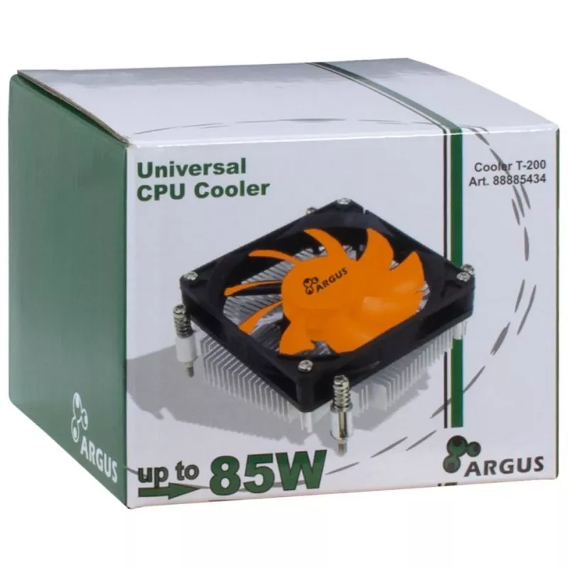 Cooler Dynatron Argus T-200 Procesor 8 cm Czarny Pomarańczowy