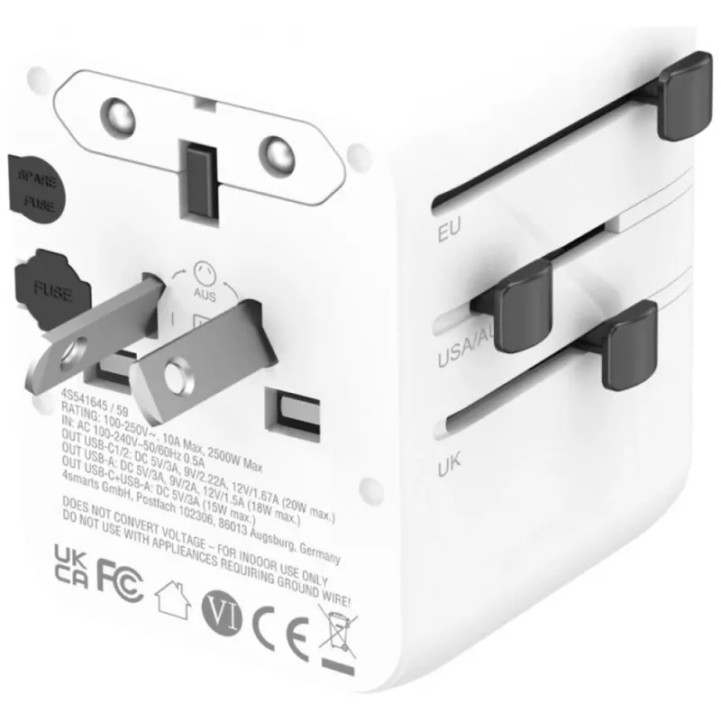 Adapter podróżny 20W GaN Nomad 2xUSB-C + 1xA