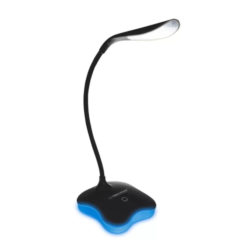 Lampa stołowa ESPERANZA ELD105K MIMOSA — Lampa biurkowa LED z lampką nocną, czarna