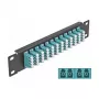 Patch panel światłowodowy DeLOCK 10 cali 12 portów LC Quad Aqua 1U Czarny