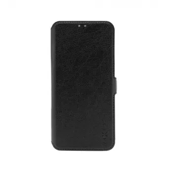Skórzane etui książkowe FIXED do Xiaomi Redmi 14C, czarne — etui ochronne na przód i tył