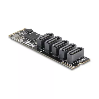 Wewnętrzny adapter SATA DELOCK 64241 M.2 (Key B+M) na 5x SATA ze wskaźnikami LED, do PC