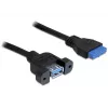 Kabel USB 3.0 F/F DeLOCK 83118 0,5 m czarny