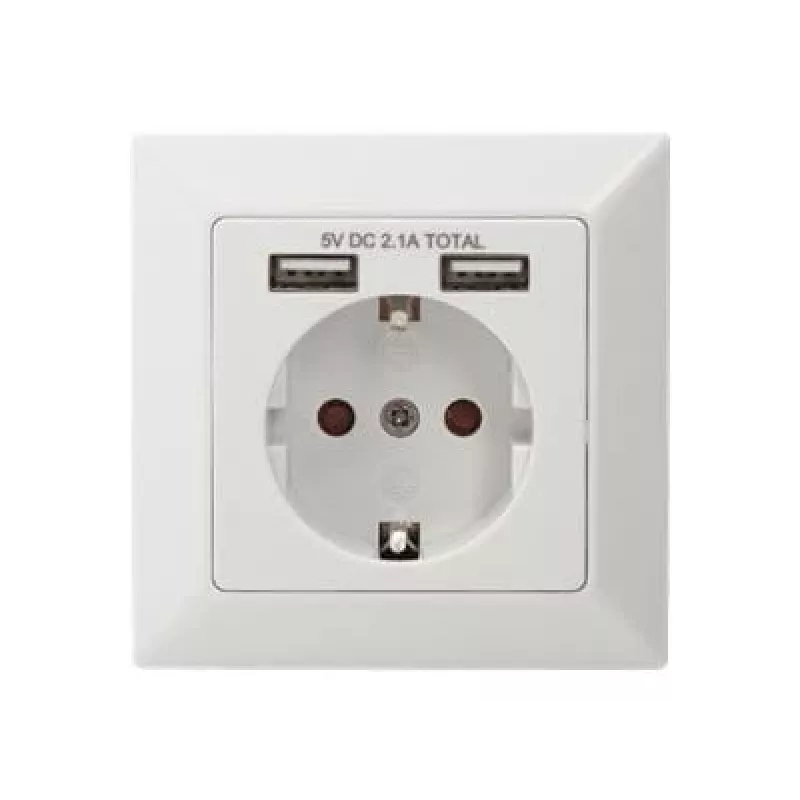 Gniazdo bezpieczne podtynkowe Digitus DA-70613 z 2 portami USB