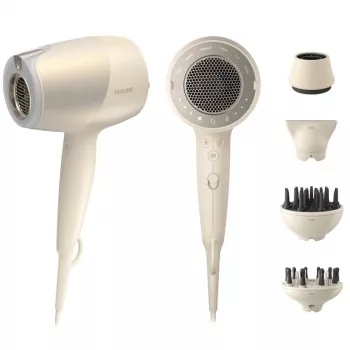 Suszarka do włosów Philips serii 9000 BHD829/00, 1800 W, jonizacja, 3 temperatury/3 prędkości, 4 nasadki (koncentrator, dyfuzor), beżowa