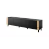 szafka TV FARO 200x42x52 czarny matowy + dąb craft