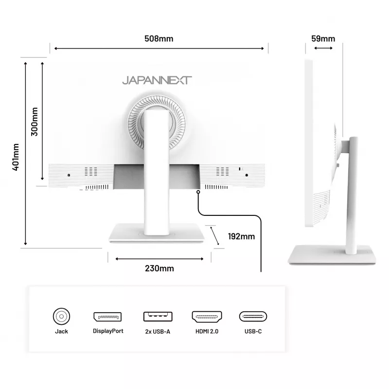 Monitor Japannext JN-IPS2152FHDR-T Biały