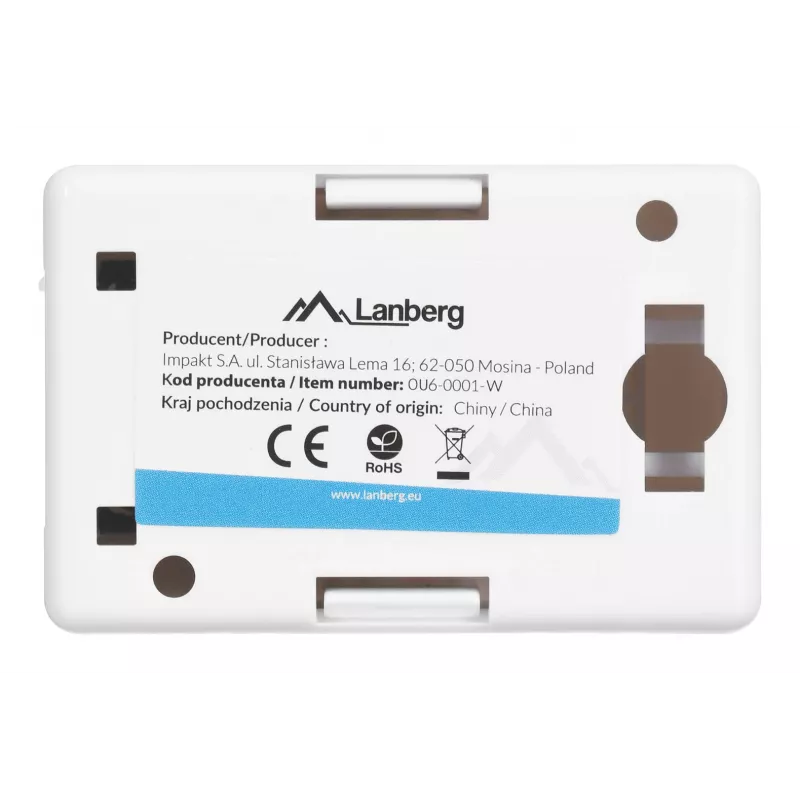 Puszka natynkowa LANBERG RJ-45 OU6-0001-W, Kat.6, biała