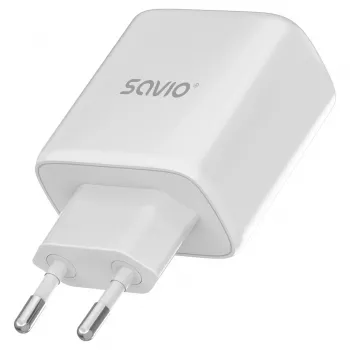 Ładowarka Savio LA-12 do urządzeń mobilnych Uniwersalna Biała AC Szybkie ładowanie Wewnętrzna