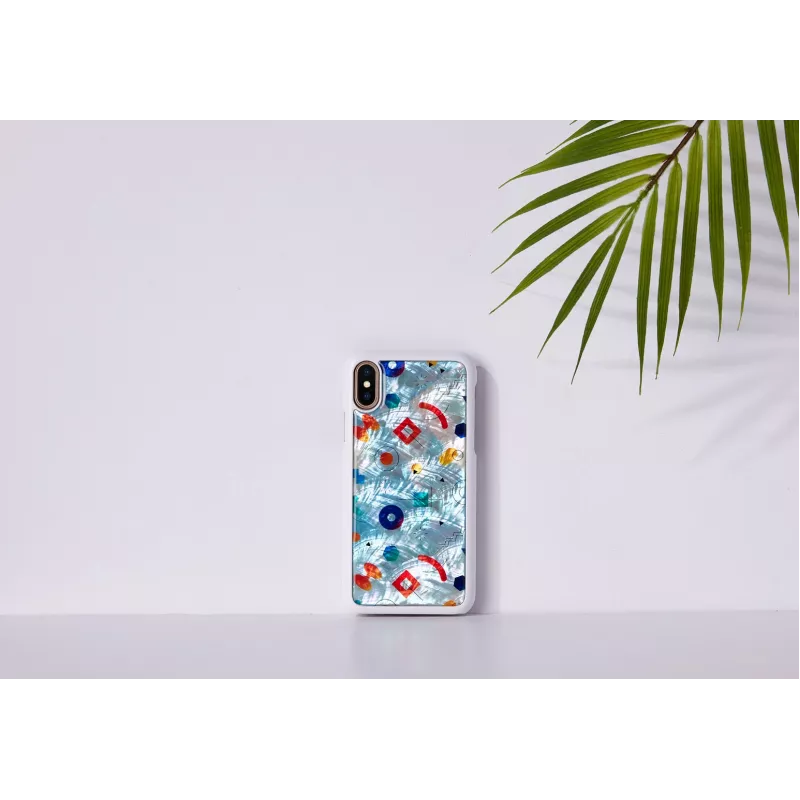 Etui na telefon iKins do iPhone XS / iPhone X S – białe etui ochronne poppin rock